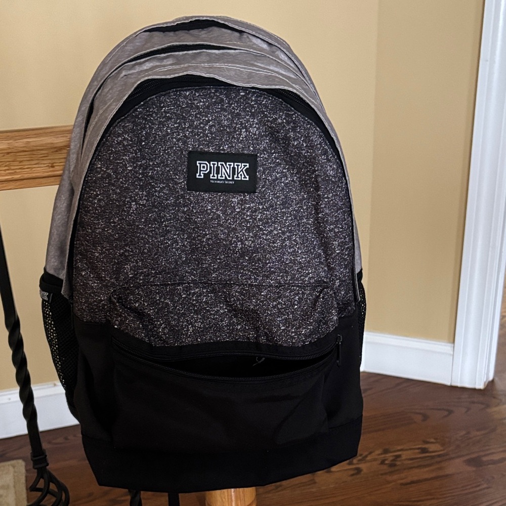 PINK Victoria's Secret Black and Gray  Backpack